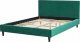 Beliani Łóżko tapicerowane 140 x 200 cm ciemnozielone FITOU 5