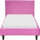 Beliani Łóżko welurowe 90 x 200 cm fuksjowe FITOU 6