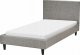 Beliani Łóżko welurowe 90 x 200 cm jasnoszare FITOU 1