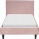Beliani Łóżko welurowe 90 x 200 cm różowe FITOU 6
