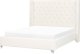 Beliani Łóżko welurowe 140 x 200 cm złamana biel LUBBON 1