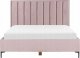 Beliani Łóżko z pojemnikiem welurowe 180 x 200 cm różowe SEZANNE 4