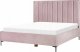 Beliani Łóżko z pojemnikiem welurowe 180 x 200 cm różowe SEZANNE 5