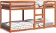 vidaXL Łóżko piętrowe, woskowy brąz, 75x190 cm, lite drewno sosnowe 1