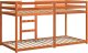 vidaXL Łóżko piętrowe, woskowy brąz, 75x190 cm, lite drewno sosnowe 6