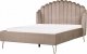 Beliani Łóżko welurowe 140 x 200 cm beżowoszare AMBILLOU 1