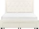 Beliani Łóżko z szufladami welurowe 160 x 200 cm kremowe LIEVIN 7