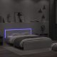 vidaXL vidaXL Rama łóżka z wezgłowiem i LED, biała, 150x200 cm 3