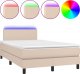 vidaXL vidaXL Łóżko kontynentalne z materacem i LED, cappuccino, 120x190 cm 2