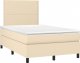 vidaXL vidaXL Łóżko kontynentalne z materacem, kremowe, 120x190 cm, tkanina 2