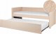 Beliani Łóżko wysuwane boucle 90 x 200 cm brzoskwiniowe TROYES 1