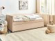 Beliani Łóżko wysuwane boucle 90 x 200 cm brzoskwiniowe TROYES 4