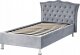 Beliani Łóżko welurowe z pojemnikiem 90 x 200 cm szare METZ 8