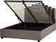 Beliani Łóżko z pojemnikiem welurowe 140 x 200 cm beżowoszare VINCENNES 1