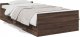 vidaXL vidaXL Rama łóżka z szufladami, brązowy dąb, 75x190 cm 1