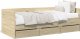 vidaXL vidaXL Łóżko dzienne z szufladami, dąb sonoma, 90x190 cm 1
