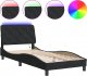 vidaXL vidaXL Rama łóżka z oświetleniem LED, czarna, 80x200 cm, aksamitna 2