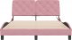 vidaXL vidaXL Rama łóżka z LED, różowa, 140x190 cm, aksamitna 5