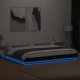 vidaXL vidaXL Rama łóżka z LED, czarna, 200x200 cm, materiał drewnopochodny 3