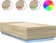 vidaXL vidaXL Rama łóżka z LED, dąb sonoma, 90x190cm, materiał drewnopochodny 2