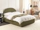 Beliani Łóżko z pojemnikiem boucle 160 x 200 cm zielone oliwkowe VAUCLUSE 2