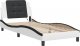 vidaXL vidaXL Rama łóżka z LED, biało-czarna, 90x190 cm, sztuczna skóra 3