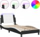 vidaXL vidaXL Rama łóżka z LED, czarno-biała, 100x200 cm, sztuczna skóra 2