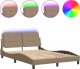 vidaXL vidaXL Rama łóżka z LED, kolor cappuccino, 140x190 cm, sztuczna skóra 2