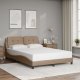 vidaXL vidaXL Rama łóżka z LED, kolor cappuccino, 140x190 cm, sztuczna skóra 4