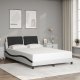 vidaXL vidaXL Rama łóżka z LED, biało-czarna, 140x200 cm, sztuczna skóra 5