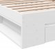 vidaXL Rama łóżka z szufladą, biała, 75x190 cm 8