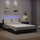 vidaXL vidaXL Rama łóżka z LED, czarno-biała, 140x190 cm, sztuczna skóra 4