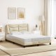 vidaXL vidaXL Łóżko z materacem, kremowe, 140x190 cm, obite tkaniną 3
