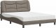 vidaXL vidaXL Łóżko z materacem, taupe, 140x190 cm, obite tkaniną 2