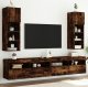 vidaXL Szafki TV, z LED, 2 szt., przydymiony dąb, 30,5x30x90 cm 1