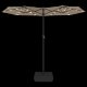 vidaXL Parasol ogrodowy podwójny z LED, taupe, 316x240 cm 6