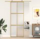 vidaXL Drzwi przesuwne, złote, 76x205 cm, mrożone szkło ESG, aluminium 1
