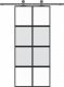 vidaXL Drzwi przesuwne, czarne, 90x205 cm, szkło hartowane, aluminium 2