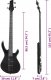 vidaXL Gitara basowa dla początkujących, z torbą, czarna, 4/4, 46" 11