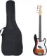 vidaXL Gitara basowa dla początkujących, z torbą brązowo-biała 4/4 46" 1