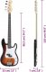 vidaXL Gitara basowa dla początkujących, z torbą brązowo-biała 4/4 46" 12