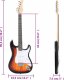 vidaXL Gitara elektryczna z pokrowcem, brązowo-biała, 4/4, 39" Lumarko! 11
