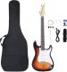 vidaXL Gitara elektryczna z pokrowcem, brązowo-biała, 4/4, 39" Lumarko! 1