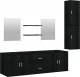 vidaXL 7-częściowy zestaw mebli łazienkowych, czarny 2