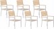 Beliani Zestaw 6 krzeseł ogrodowych beżowy COMO 1