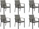 Beliani Zestaw 6 krzeseł ogrodowych czarny BUSSETO 1