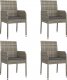 vidaXL Krzesła ogrodowe z poduszkami, 4 szt., polirattan, szare 2