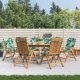 vidaXL Rozkładane krzesła ogrodowe z poduszkami, 6 szt., drewno tekowe 1