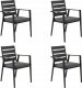 Beliani Zestaw 4 krzeseł ogrodowych czarny TAVIANO 1