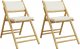 vidaXL vidaXL Składane krzesła bistro, 2 szt., z kremowymi poduszkami, bambus 2